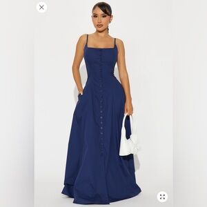 Fashion Nova Royal Blue Maxi Dress like new